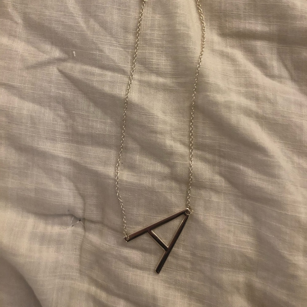 Silver A necklace
